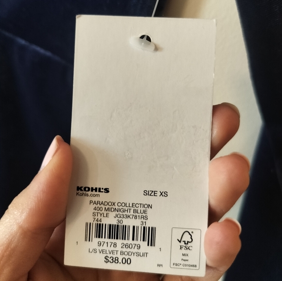 SO bodysuit blue velvet juniors XS NWT - Picture 5 of 6